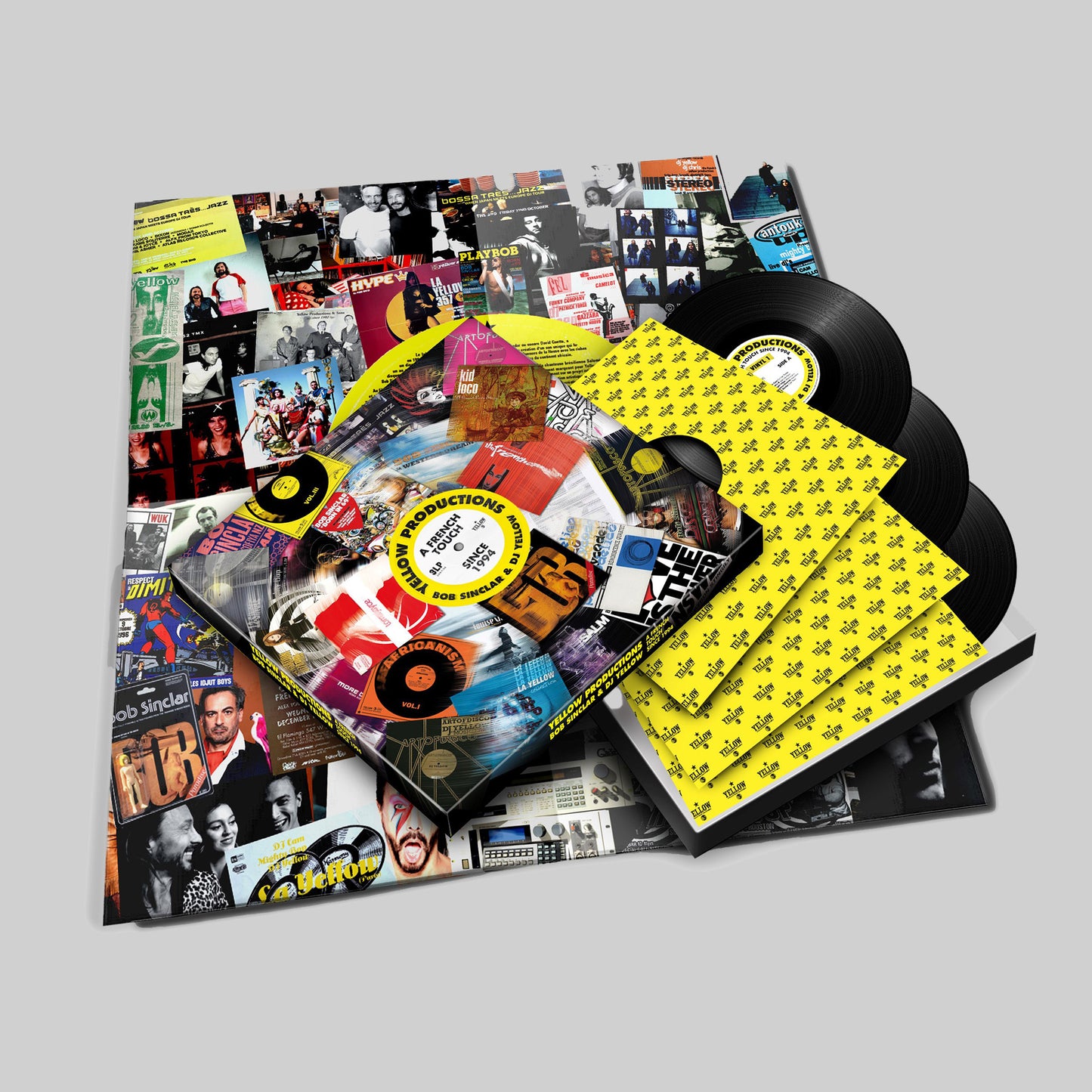3 vinyls Box set | A French Touch By Bob Sinclar & Dj Yellow Since 1994 | Yellow Productions